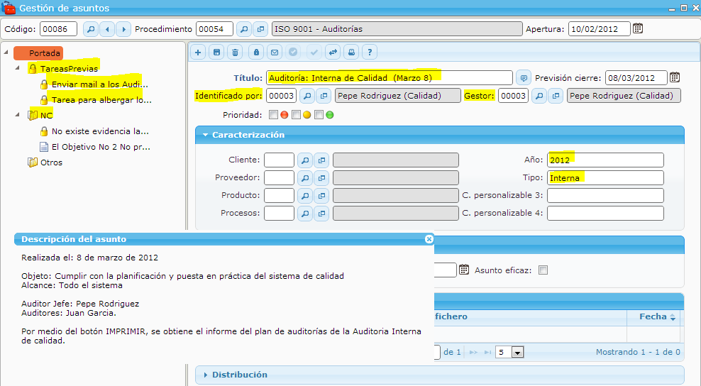 Example of a digitalized audit process on the eGAM platform.